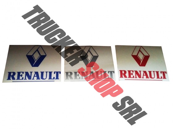 AUTOCOLANT DECOR EMLEMA CU INSCRIPTIE RENAULT ROSU / ALBASTRU / ARGINTIU15X15CM