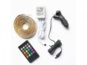 Kit banda LED multicolor  12/24 V cu telecomanda 2M 60 LED