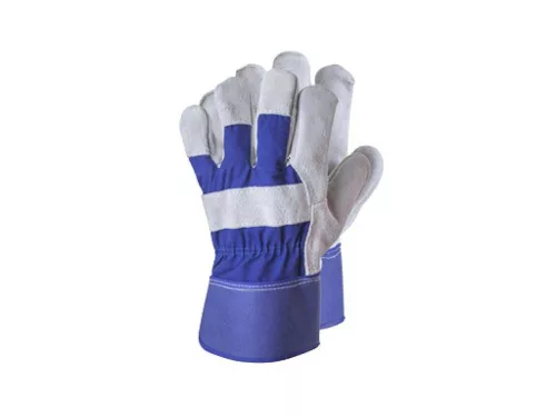 MANUSA DE PROTECTIE DIN PIELE SPALT BOVINA CU CAPTUSEALA PE PALMA GRI / ALBASTRU (MARIMEA 12)