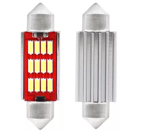 Bec LED pentru plafon 12/24V alb 2pcs (39mm)