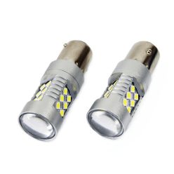 Bec LED CANBUS BA15S P21W 12V/24V alb (2 buc)