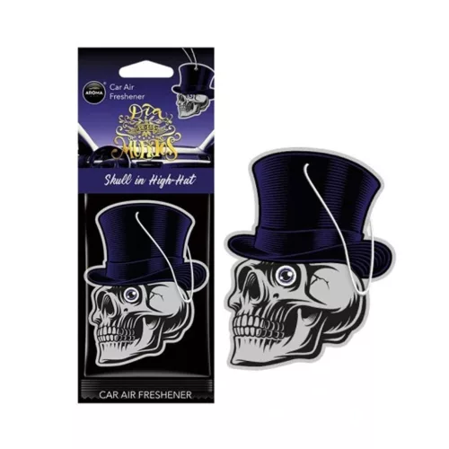 Odorizant de aer - Aroma Car MUERTOS Craniu cu pălărie Negru Oud