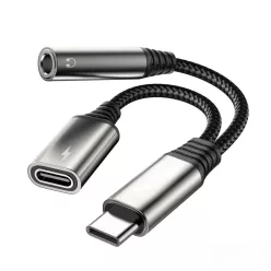 Adaptor hub USB-C + Mini Jack 3,5 mm