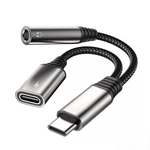 Adaptor hub USB-C + Mini Jack 3,5 mm