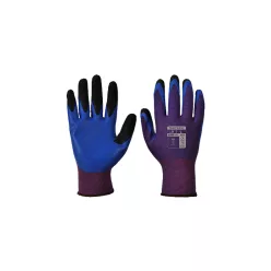   MANUSA DE PROTECTIE DIN POLIESTER NEGRU+VIOLET/ALBASTRU IMERSATA DUBLU (MARIMEA 10)