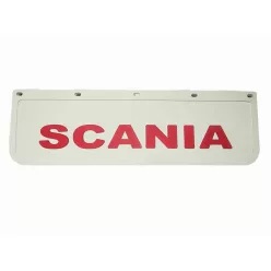   APARATORI NOROI CU INSCRIPTIE + LOGO SCANIA 18x60 (ALB, FATA, CU INSCRIPTIE IN RELIEF)