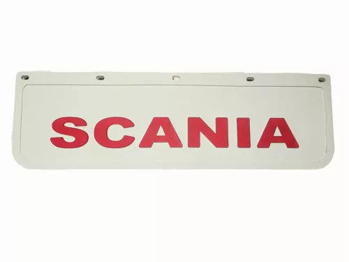 APARATORI NOROI CU INSCRIPTIE + LOGO SCANIA 18x60 (ALB, FATA, CU INSCRIPTIE IN RELIEF)