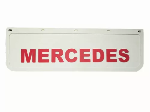 APARATORI NOROI CU INSCRIPTIE + LOGO MERCEDES 18x60 (ALB, FATA, CU SCRIS IN RELIEF)