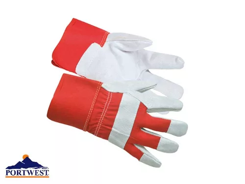 MANUSA DE PROTECTIE DIN PIELE ROSU / GRI (MARIMEA 12)