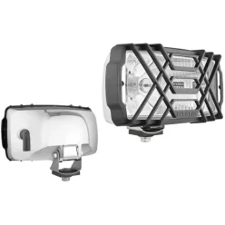   PROIECTOR AUTO DREPTUNGHIULAR +POZITIE,CARCASA CROM PLASTIC ALB, WESEM 220X123X120