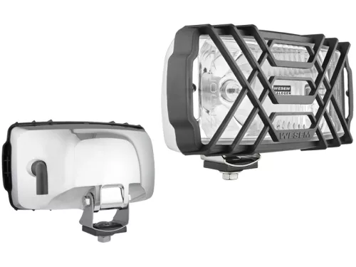 PROIECTOR AUTO DREPTUNGHIULAR +POZITIE,CARCASA CROM PLASTIC ALB, WESEM 220X123X120