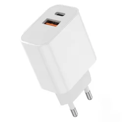   Încărcător de rețea USB+USB-C 20W încărcare rapidă 230V