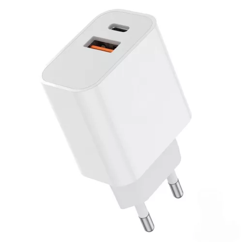 Încărcător de rețea USB+USB-C 20W încărcare rapidă 230V