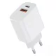 Încărcător de rețea USB+USB-C 20W încărcare rapidă 230V
