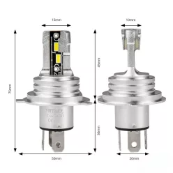 Bec LED H4 Canbus set 12/24V (seria H-mini)