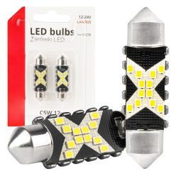 Bec LED CANBUS 12 SMD C5V 12/24V alb 41mm (2 buc)