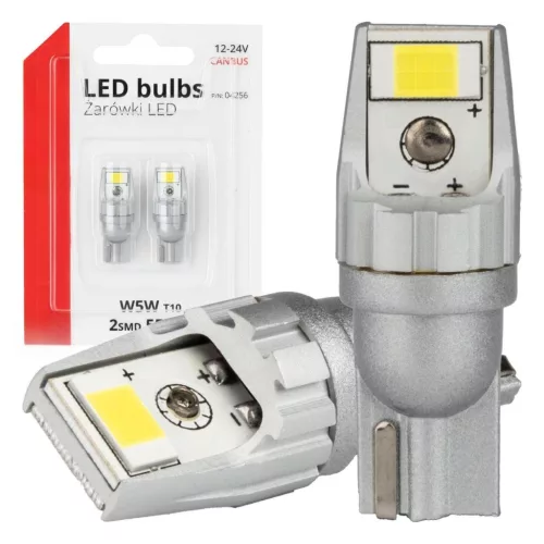 LED T10 W5W bec 2 SMD 12/24V alb 2 buc.