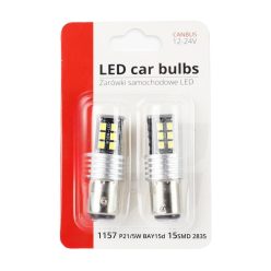 Bec LED CANBUS BAY15D P21/5W Alb 12V/24V (2 buc)