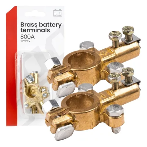 Cleme terminal baterie, alamă, 800 A, set 2 bucăți