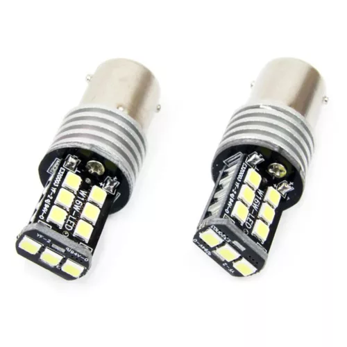 Bec LED CANBUS BA15S P21W/R10W/R5W 12V/24V alb (2 buc)