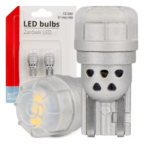 Bec LED 12/24V T10/W5W 3x3020 SMD Alb (2 buc)