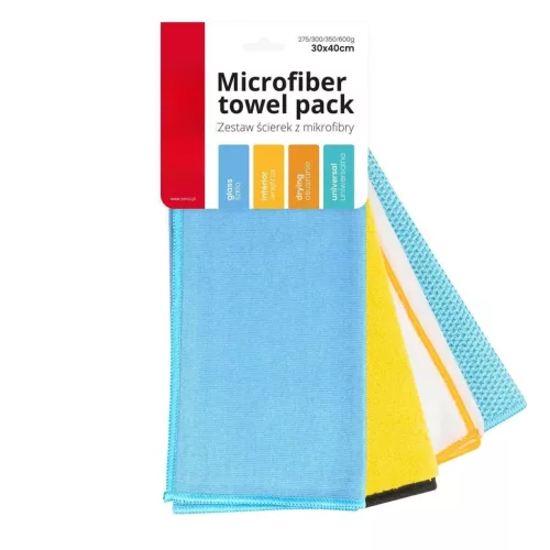 Set lavete microfibre 30x40 cm 4 buc 275/300/350/600 g