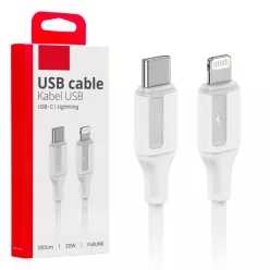Cablu încărcător telefon USB-C la Lightning 20W 100 cm