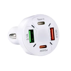 Încărcător auto USB 4-în-1, PD 20 W