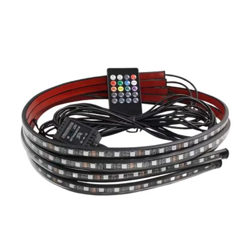 BANDA LED ILUMINARE SUB ȘASIU CU CONTROL BLUETOOTH, FLEXIBILĂ, SET 4 BUCĂȚI