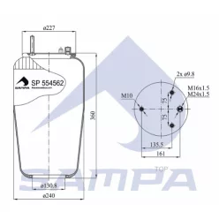   Perna pneumatică (airbag) Volvo FM/FH spate, nu este completă