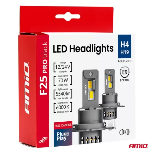 Bec LED H4 Pro Black Canbus 12/24V (2 buc.)