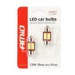 Bec LED CANBUS tip sofită 12/24V alb, 2 buc. (36 mm) 10 SMD