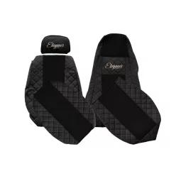 Set huse scaune din piele pentru Scania R/G/P/R (negru)