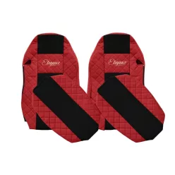 Set huse scaune din piele pentru MAN TGX (roșu)