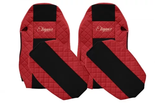 Set huse scaune din piele pentru MAN TGX (roșu)