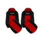 Set huse scaune din pluș pentru Iveco Stralis (HI-WAY / XP) (negru/roșu)