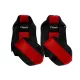 Set husă de scaun plușată MAN TGX (scaun șofer ISRI, negru/roșu)
