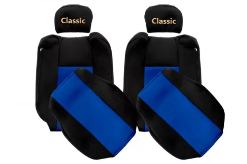 Set huse de scaun pluș Renault T (negru/albastru)