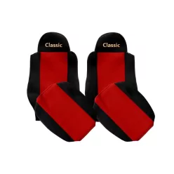   Set huse de scaun din pluș MAN TGA/TGL/TGM/TGS (până în 2012) (negru/roșu)