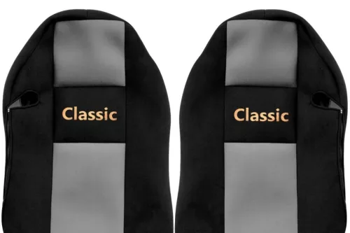 Set husă de scaun din pluș pentru Mb. Actros MP3 (negru/gri)