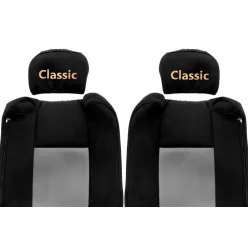 Set huse de scaun din pluș Renault T (negru/gri)