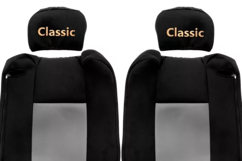 Set huse de scaun din pluș Renault T (negru/gri)