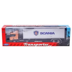 1:32 Scania R470 Cap Tractor + Remorcă Portocaliu/Argintiu