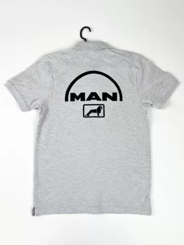 Tricou polo MAN „M” gri