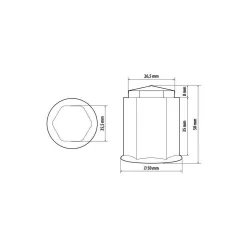   Capace pentru șurub cromate 32 mm (înălțime 50 mm, 10 buc.)