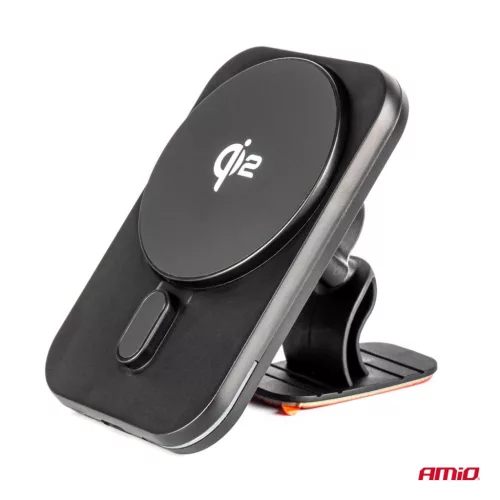 Suport de telefon pentru grila de ventilație, cu încărcător rapid Qi2 15W