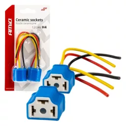 Soclu ceramic pentru bec H4, drept, 2 buc