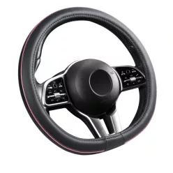   Husă volan aspect piele 38 cm / husă volan cu inserții roz, tip D