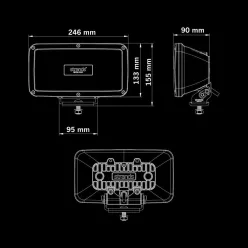   Lămpă de fază lungă LED Strands IZE OG REX, cu cablu de 2,5 m, 10–36 V, 150 W, IP68/69K