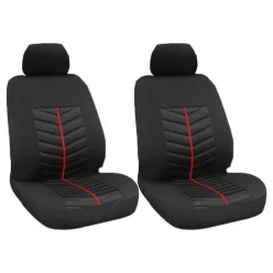   Set 2 huse universale pentru scaun cu airbag - model negru/roșu